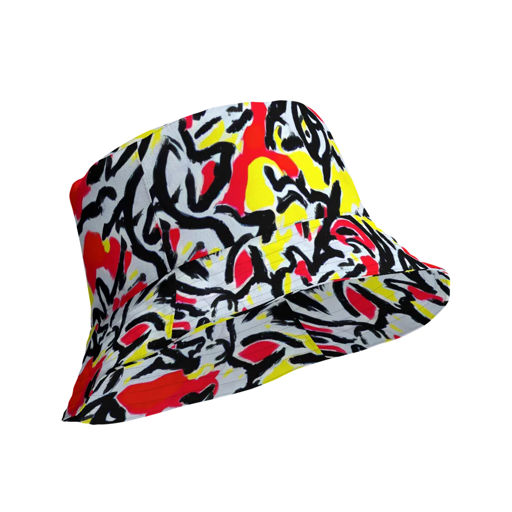 Cosmic Brushstrokes on Reversible Bucket Hat — Product details Outside