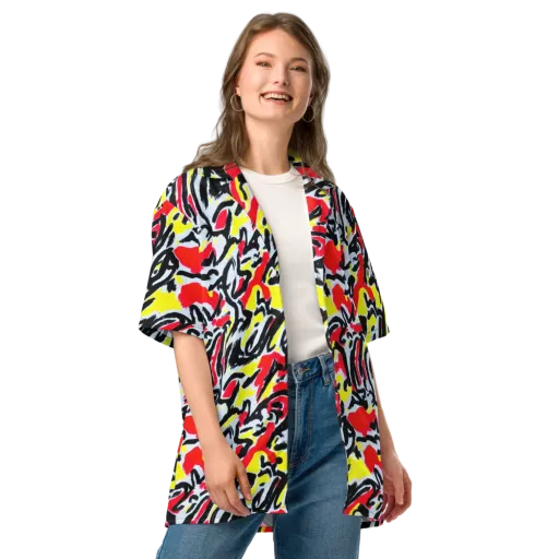 Cosmic Brushstrokes on a Button Shirt