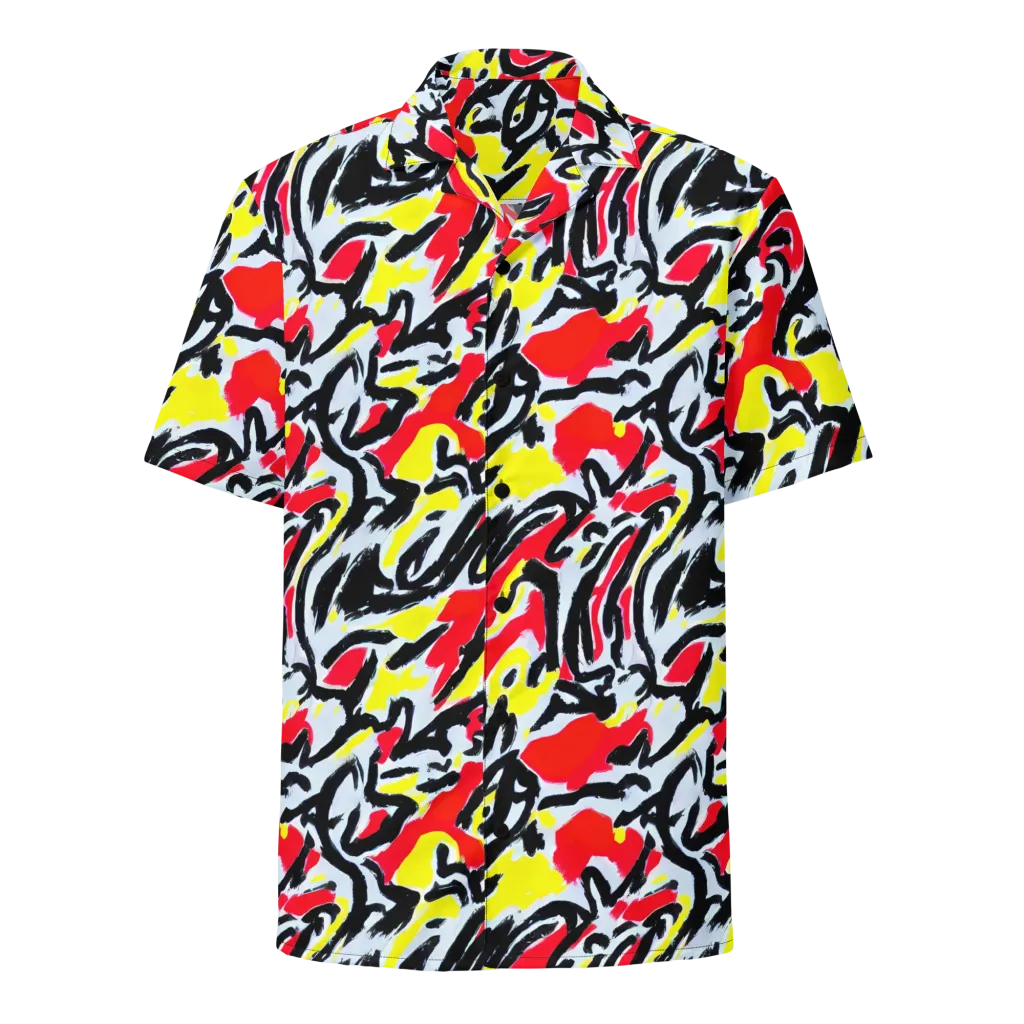 Cosmic Brushstrokes on Button Shirt — Front