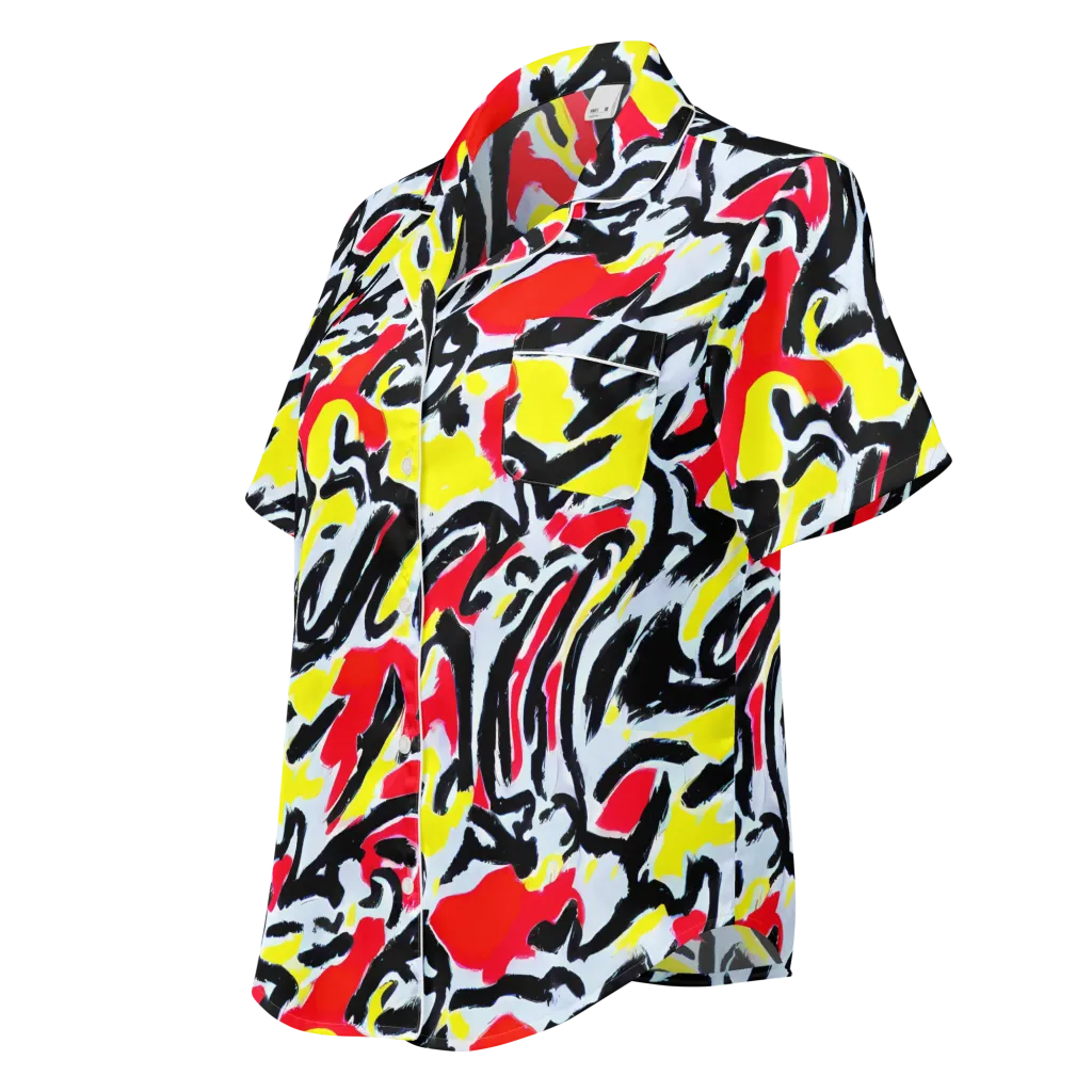 Cosmic Brushstrokes on Women's Short Sleeve Pajama Top — Left Front