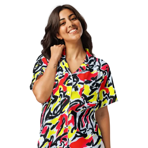 Cosmic Brushstrokes on a Women's Short Sleeve Pajama Top