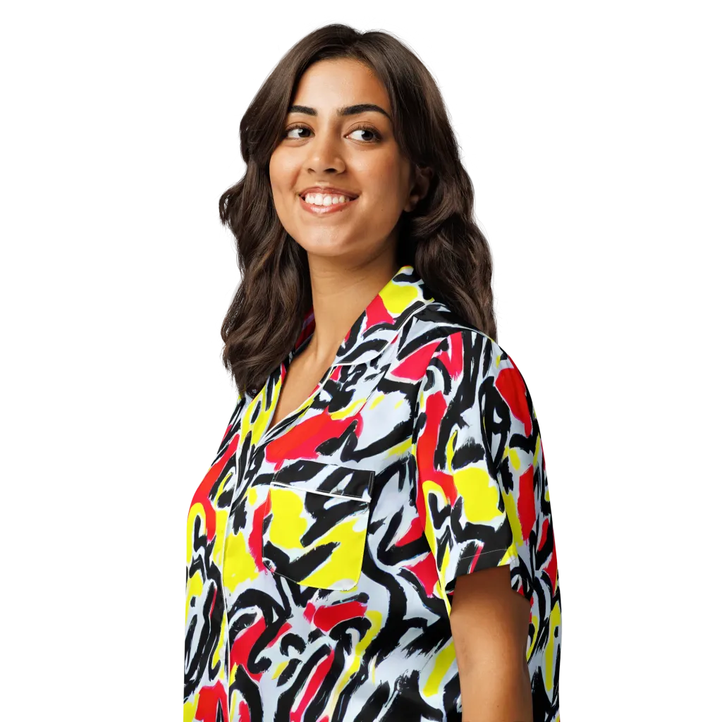 Cosmic Brushstrokes on Women's Short Sleeve Pajama Top — Left Front