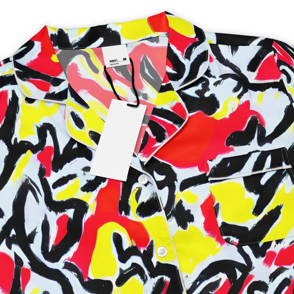 Cosmic Brushstrokes on Women's Short Sleeve Pajama Top — Product details