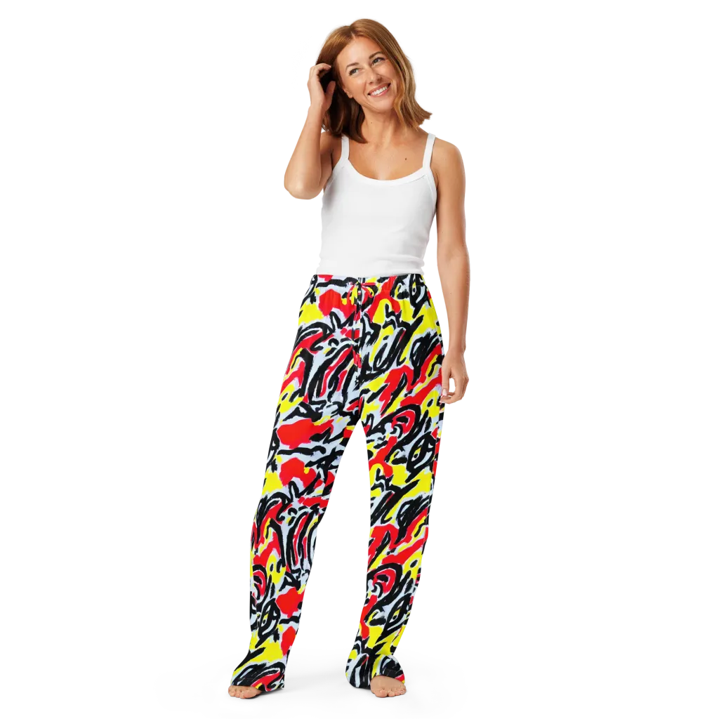 Cosmic Brushstrokes on Women's Pajama Pants — Front