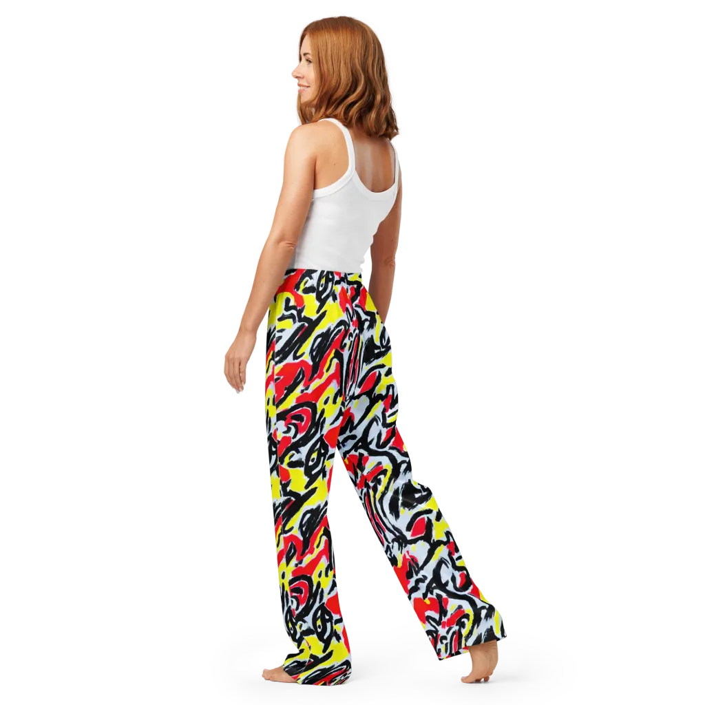 Cosmic Brushstrokes on Women's Pajama Pants — Back