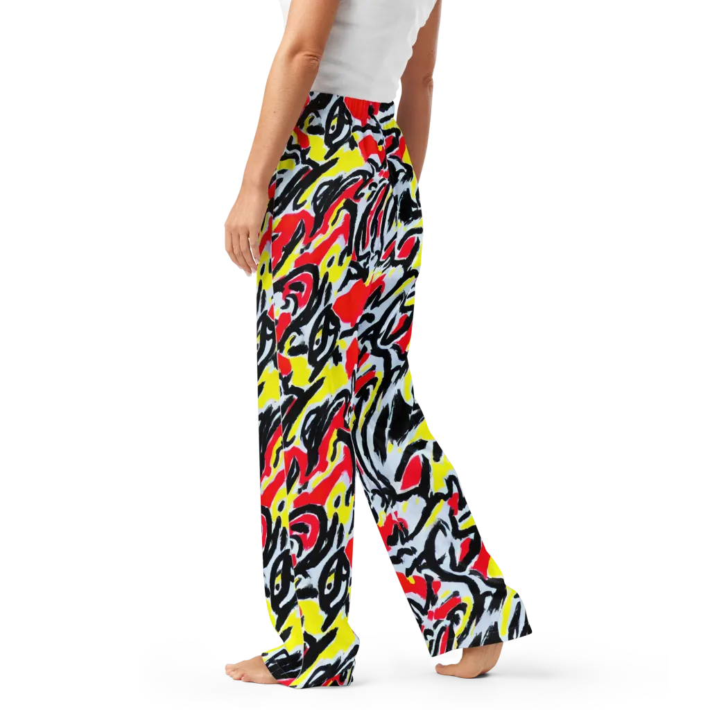 Cosmic Brushstrokes on Women's Pajama Pants — Left