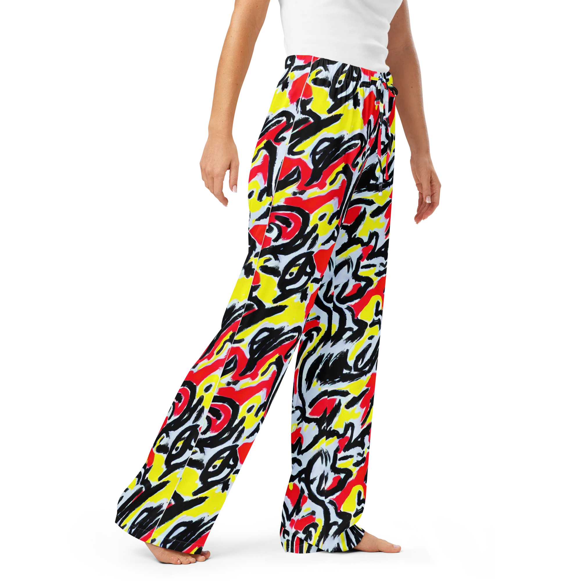 Cosmic Brushstrokes on Women's Pajama Pants — Right Front