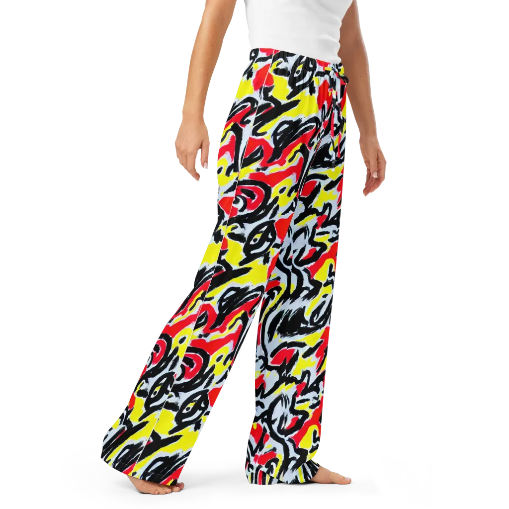 Cosmic Brushstrokes on Women's Pajama Pants — Right Front