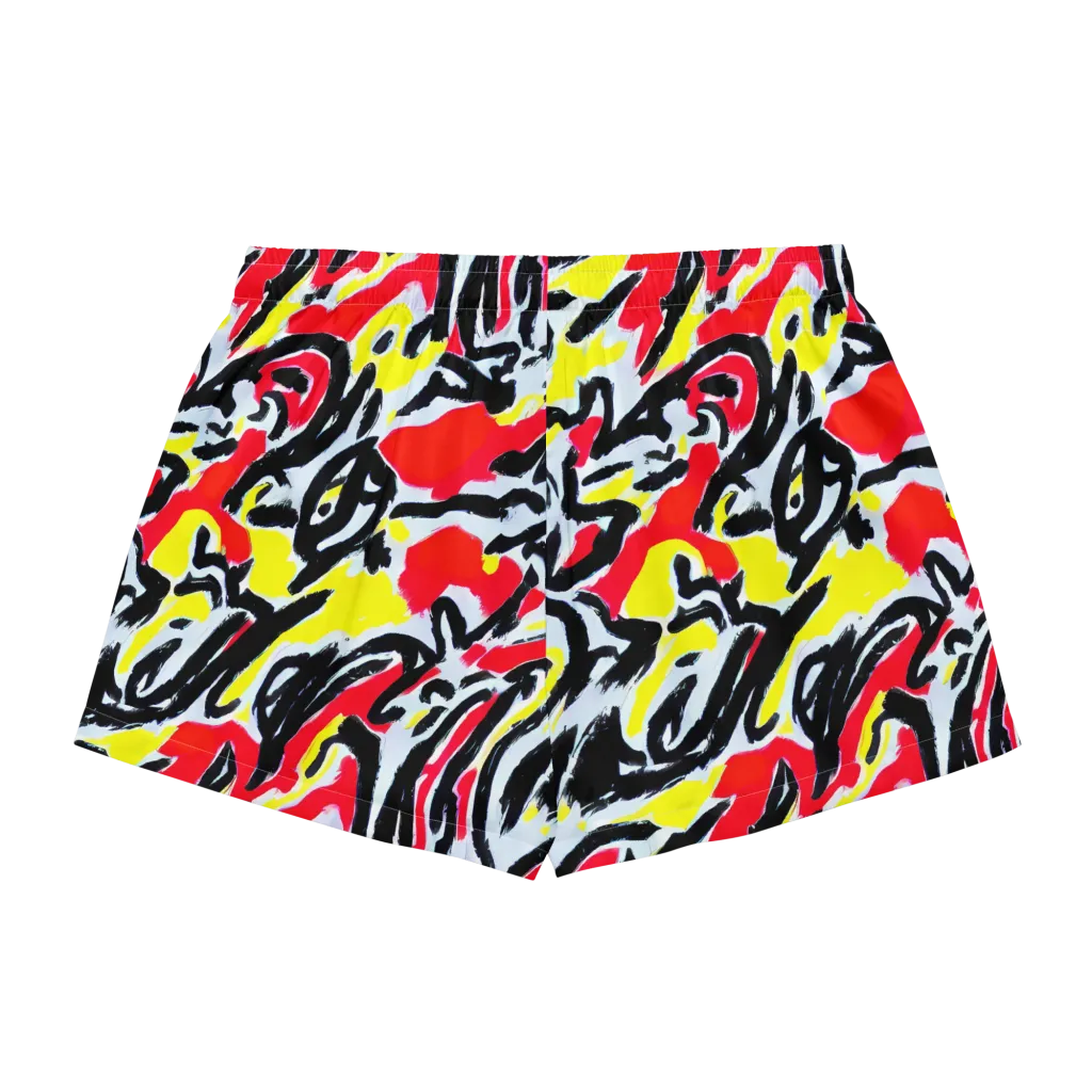 Cosmic Brushstrokes on Women's Pajama Shorts — Back