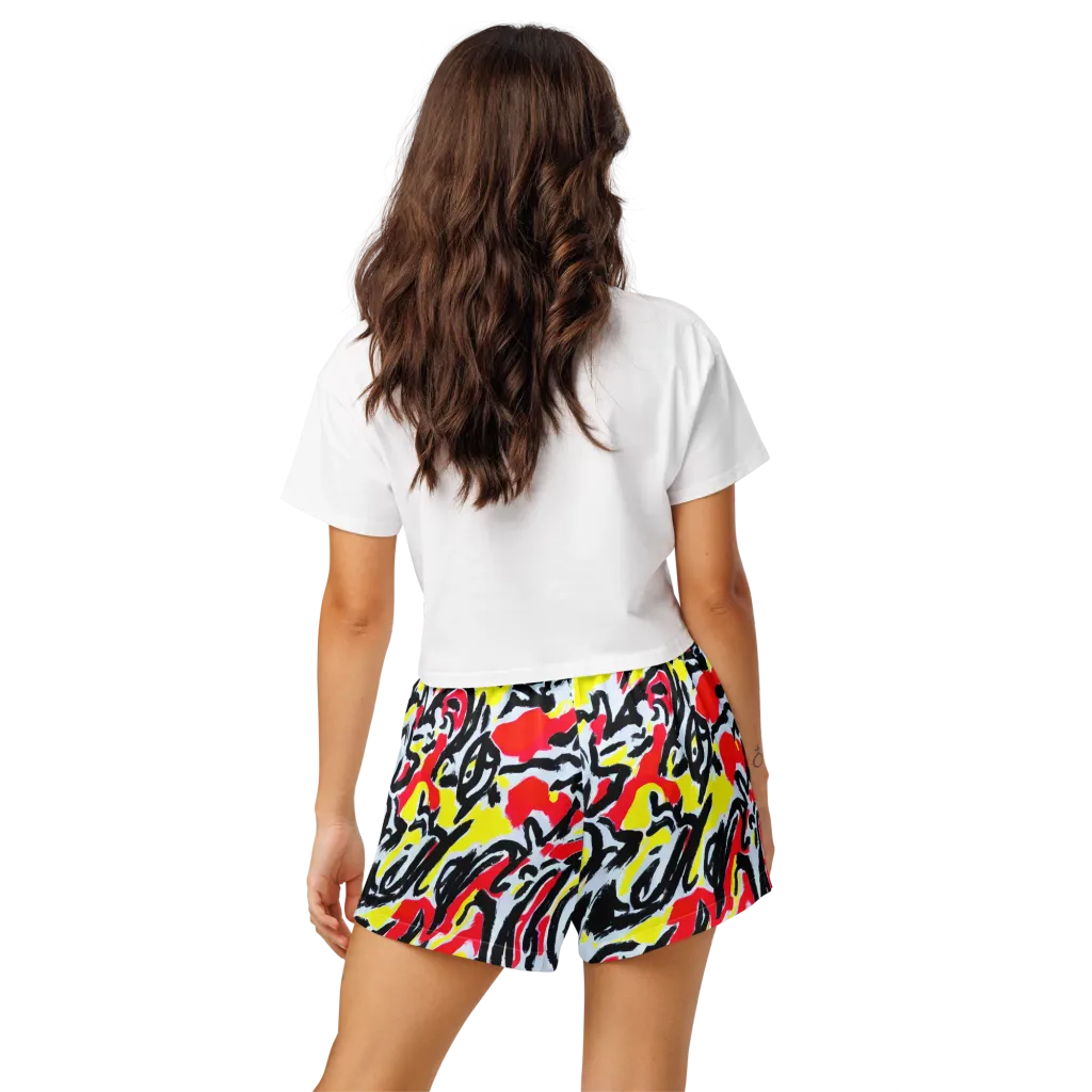 Cosmic Brushstrokes on Women's Pajama Shorts — Back