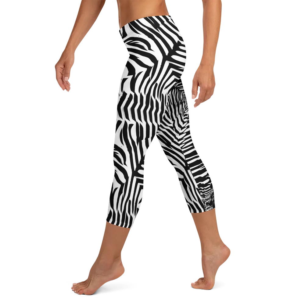 Shadowed Illusions on Capri Leggings — Left