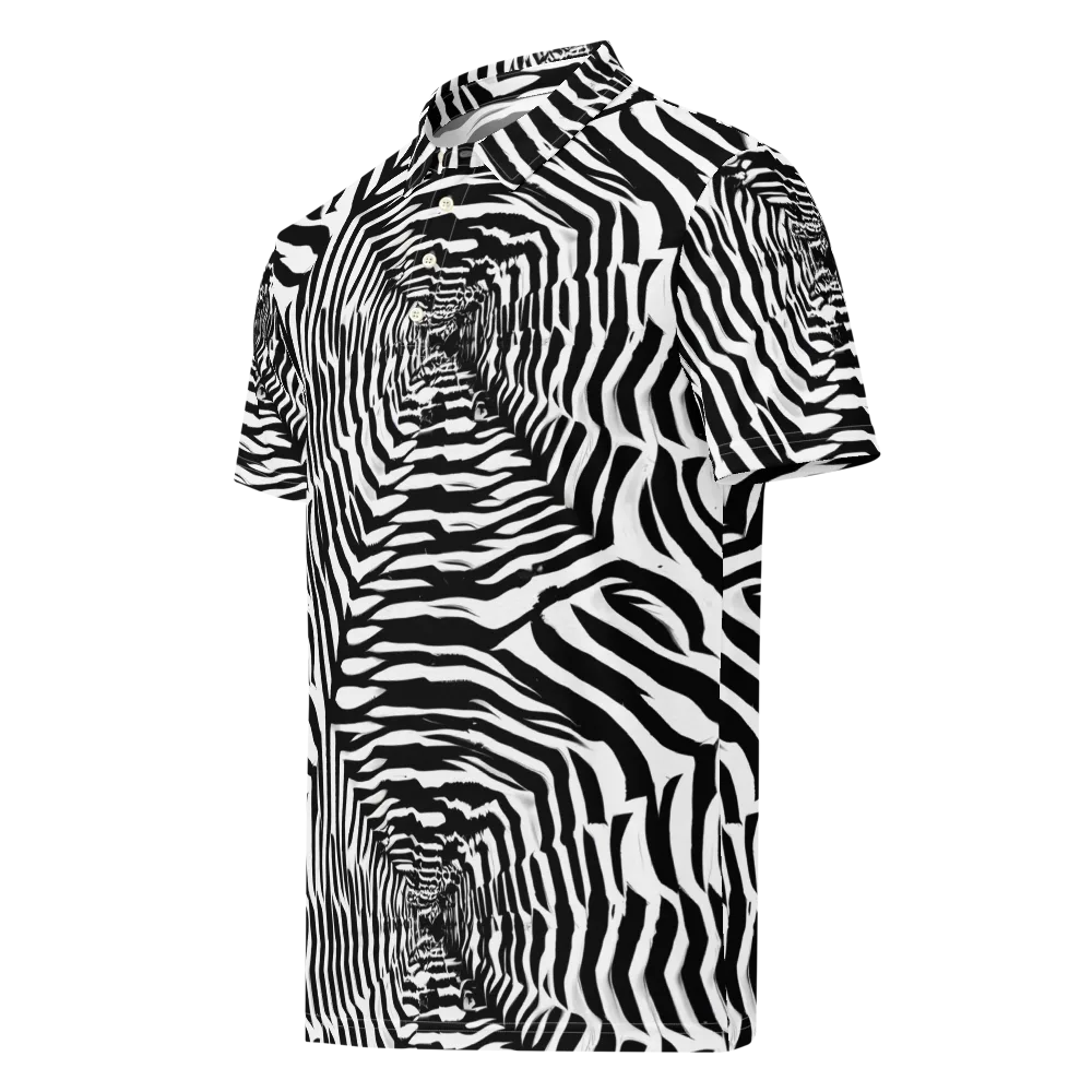 Shadowed Illusions on Men's Slim Fit Polo Shirt — Left Front