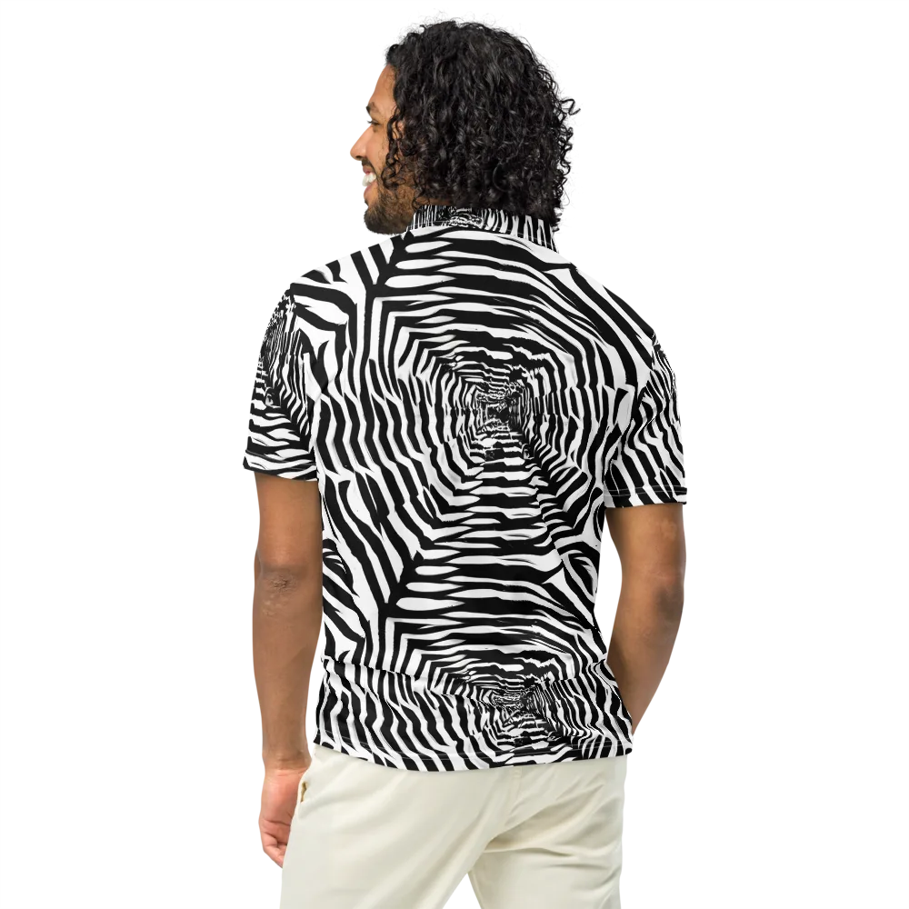 Shadowed Illusions on Men's Slim Fit Polo Shirt — Back