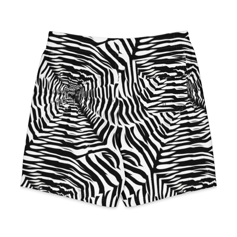 Shadowed Illusions on Men's Board Shorts — Back