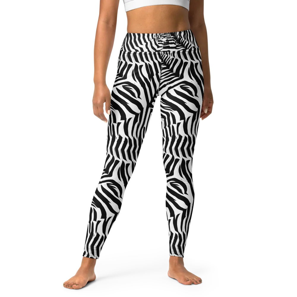 Shadowed Illusions on Yoga Leggings — Front