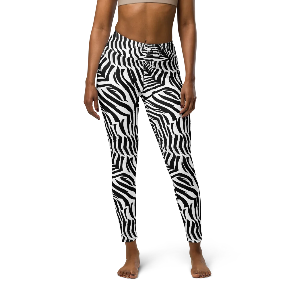 Shadowed Illusions on Yoga Leggings — Front
