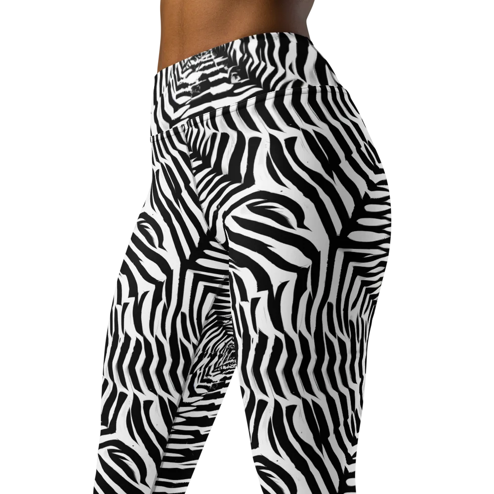 Shadowed Illusions on Yoga Leggings — Left Front