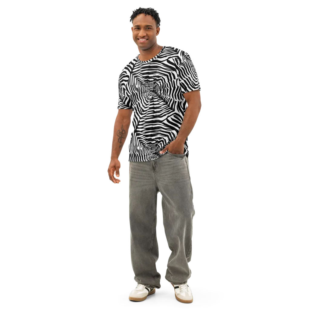 Shadowed Illusions on Men's Cotton Crew Neck T-Shirt — Front