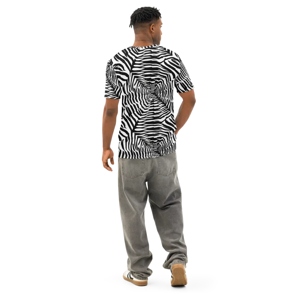 Shadowed Illusions on Men's Cotton Crew Neck T-Shirt — Back