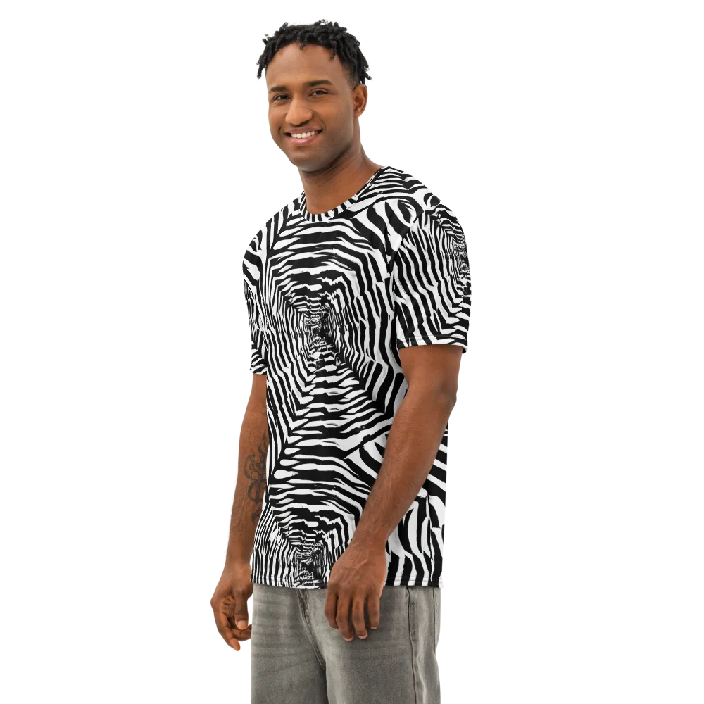 Shadowed Illusions on Men's Cotton Crew Neck T-Shirt — Left Front