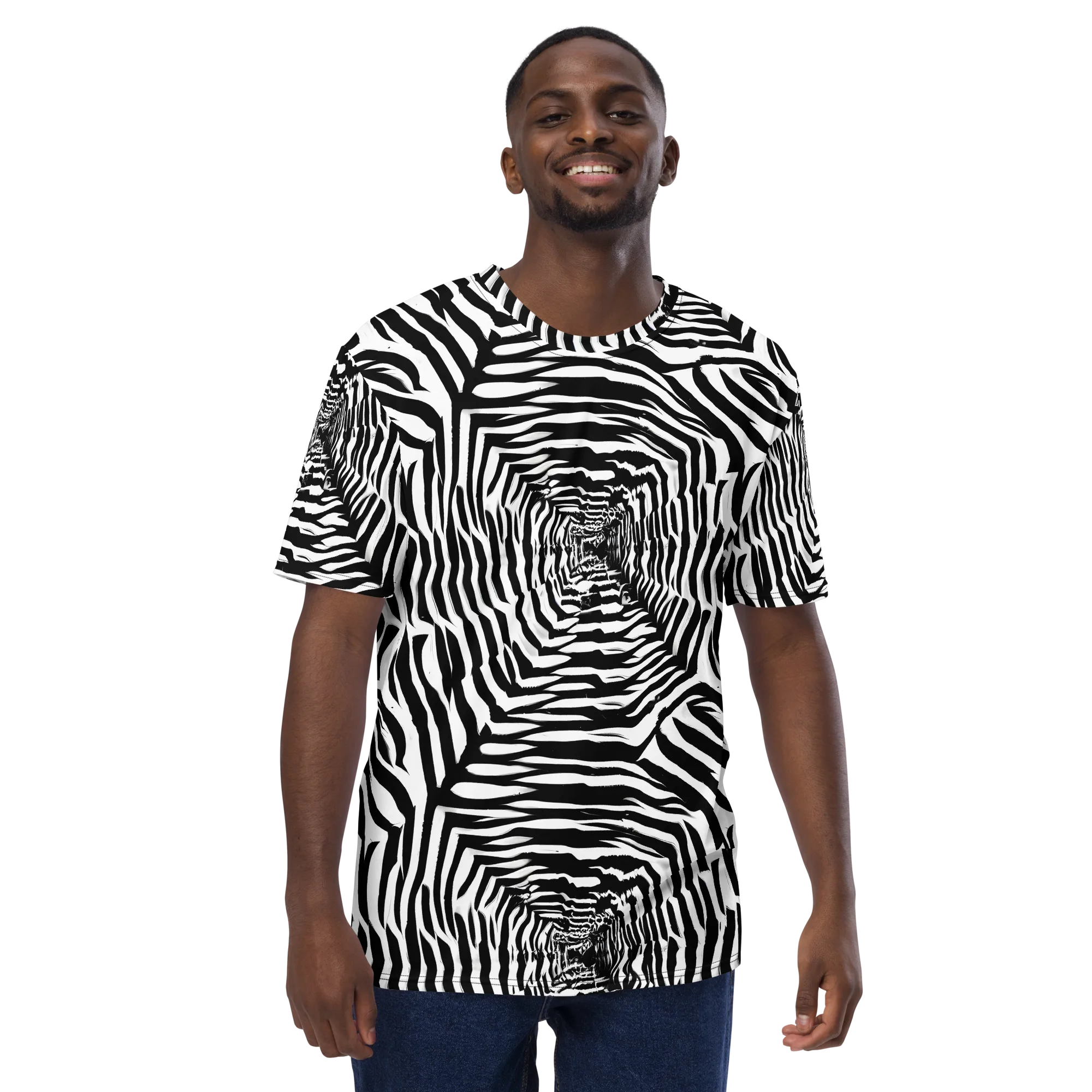 Shadowed Illusions on Men's Crew Neck T-Shirt — Front