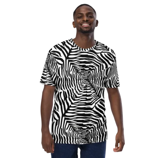 Shadowed Illusions on a Men's Crew Neck T-Shirt
