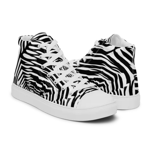 Shadowed Illusions on a Men's High Top Canvas Shoes