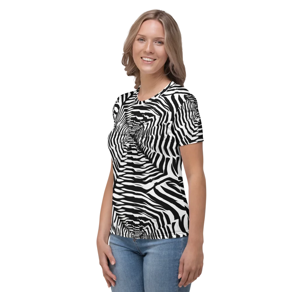 Shadowed Illusions on Women's Crew Neck T-Shirt — Left