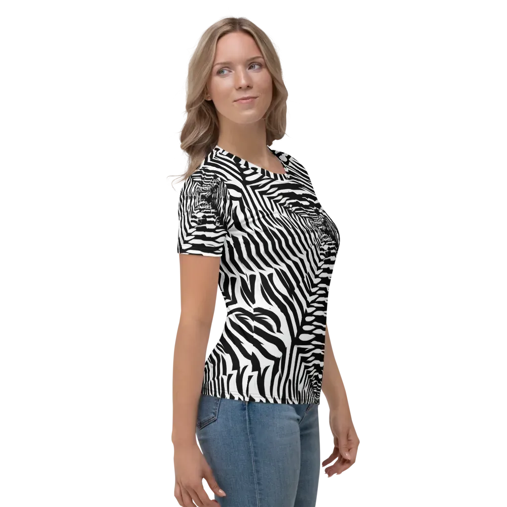 Shadowed Illusions on Women's Crew Neck T-Shirt — Right