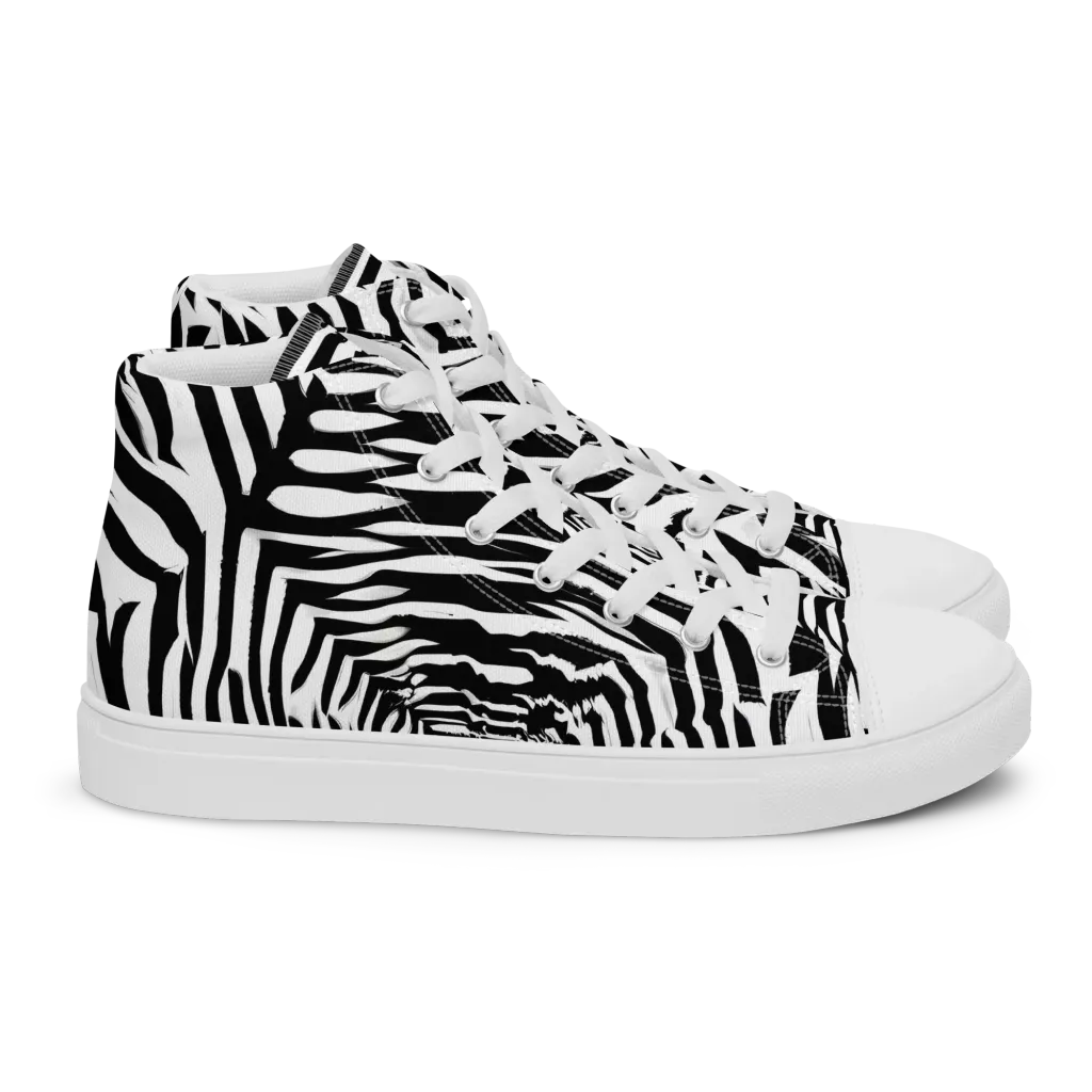 Shadowed Illusions on Women's High Top Canvas Shoes — Right