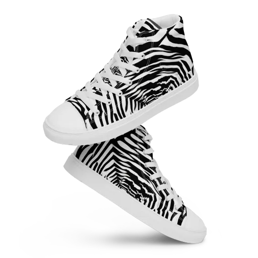 Shadowed Illusions on a Women's High Top Canvas Shoes