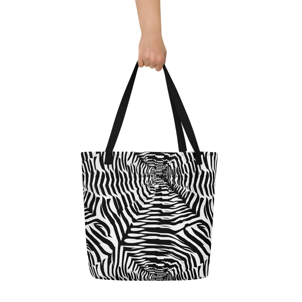 Shadowed Illusions on Large Tote Bag W/ Pocket — Front