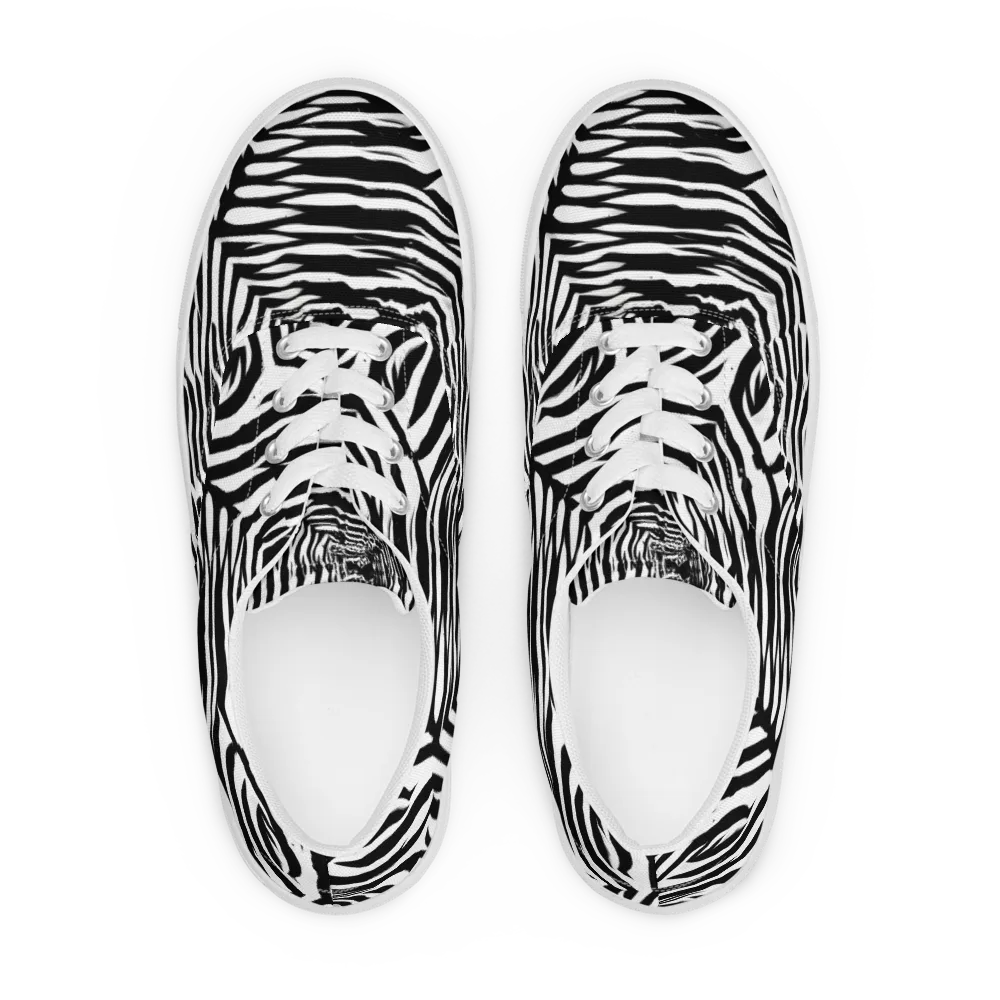 Shadowed Illusions on Men's Lace-Up Canvas Shoes — Front