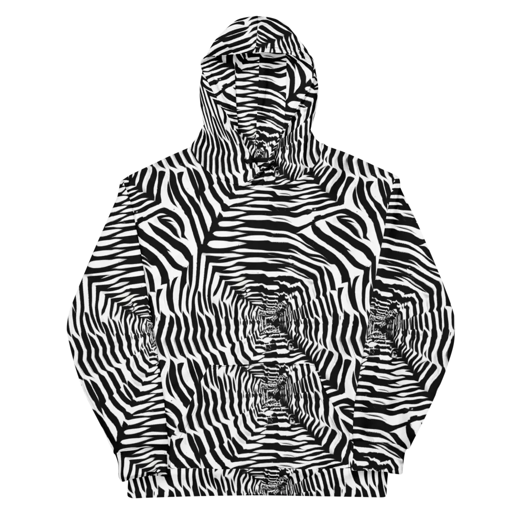 Shadowed Illusions on Cotton Hoodie — Front