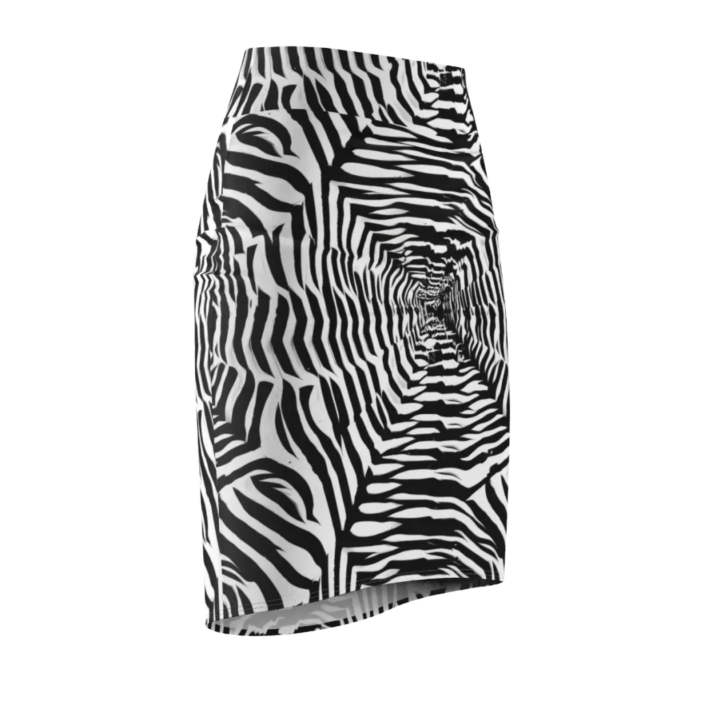 Shadowed Illusions on Pencil Skirt — Front Side