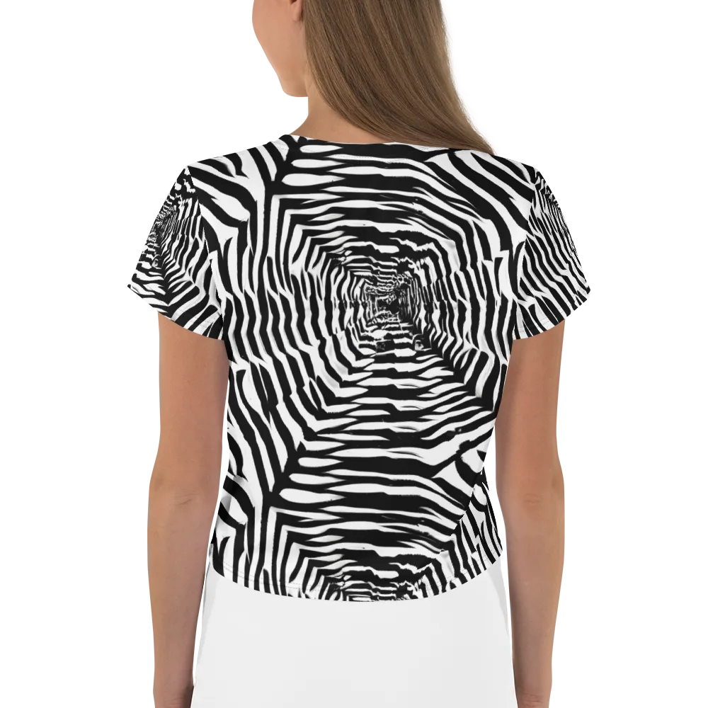 Shadowed Illusions on Crop Tee — Back