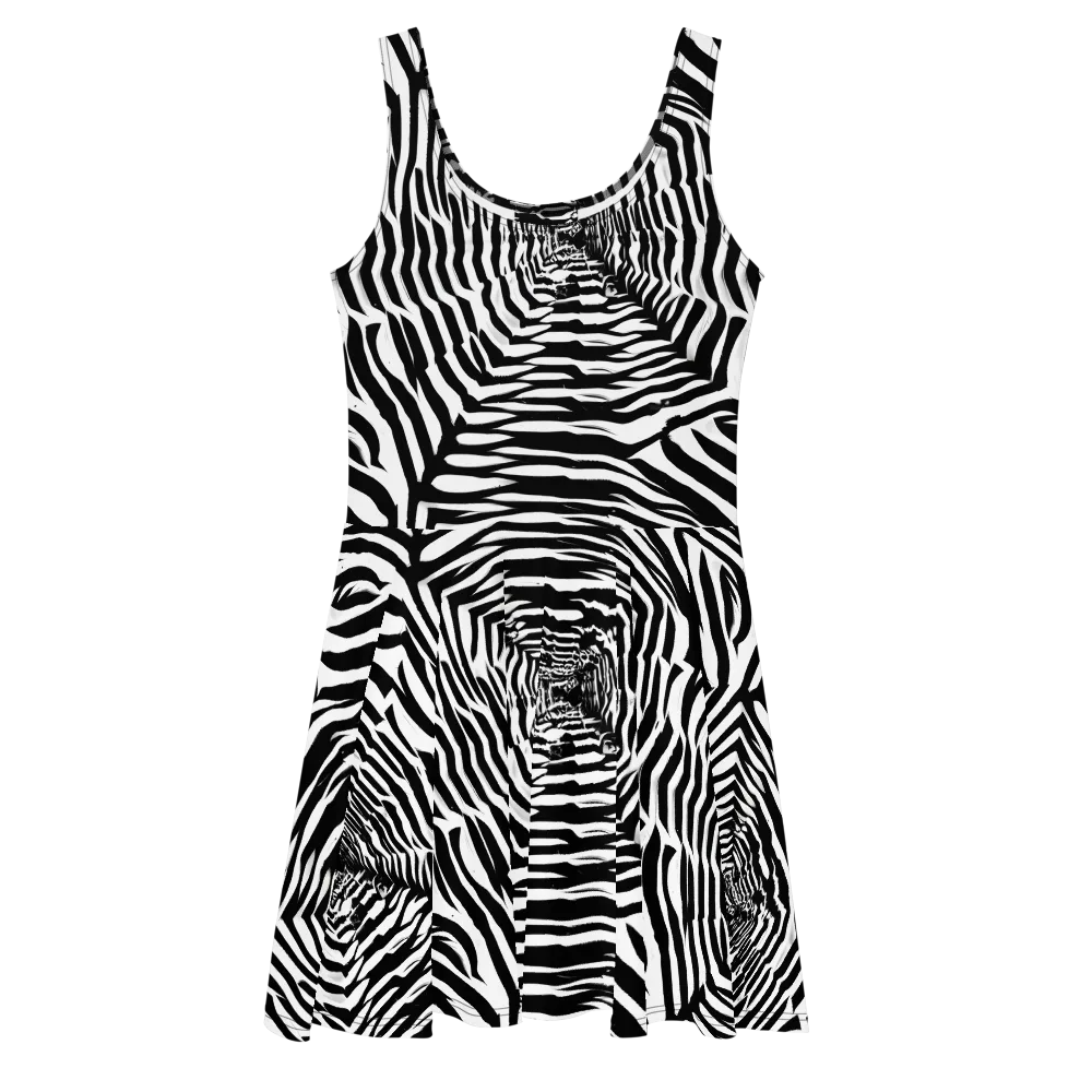 Shadowed Illusions on Skater Dress — Front