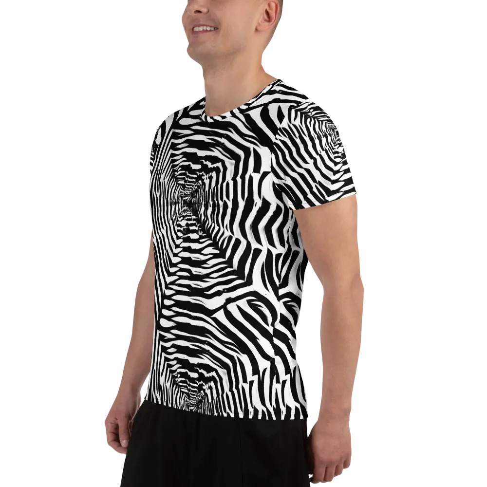Shadowed Illusions on Men's Athletic T-Shirt — Left