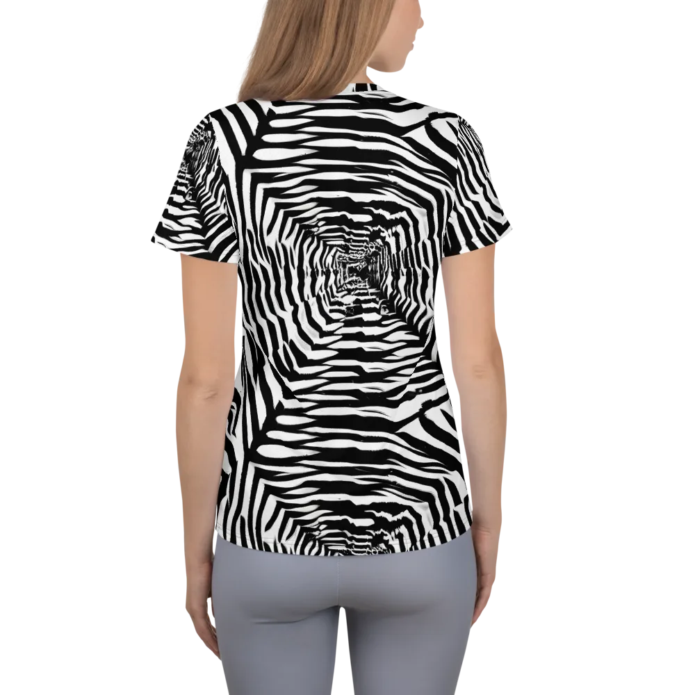 Shadowed Illusions on Women's Athletic T-Shirt — Back