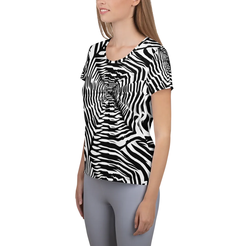 Shadowed Illusions on Women's Athletic T-Shirt — Left