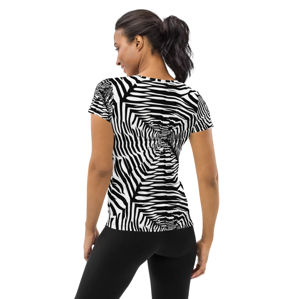 Shadowed Illusions on Women's Athletic T-Shirt — Back