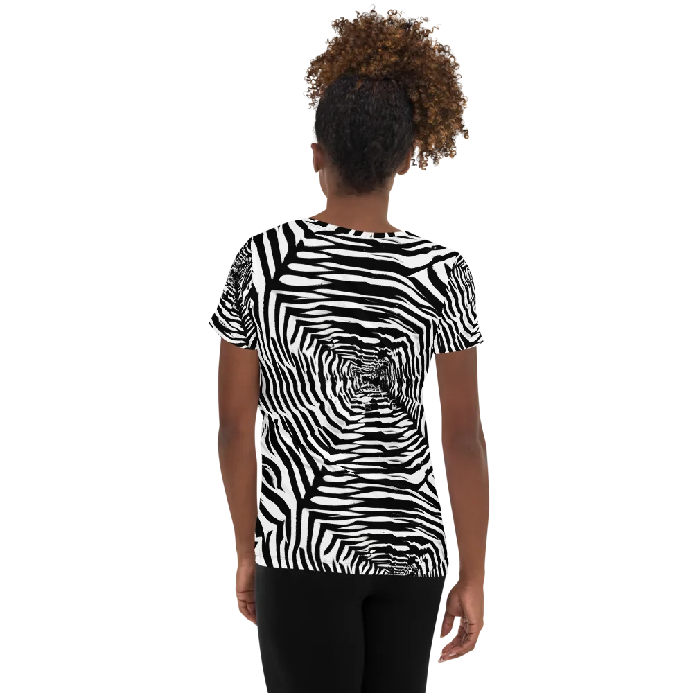 Shadowed Illusions on Women's Athletic T-Shirt — Back