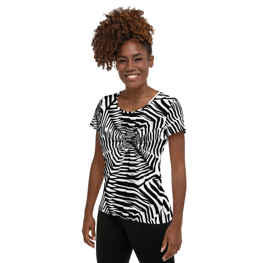 Shadowed Illusions on Women's Athletic T-Shirt — Left