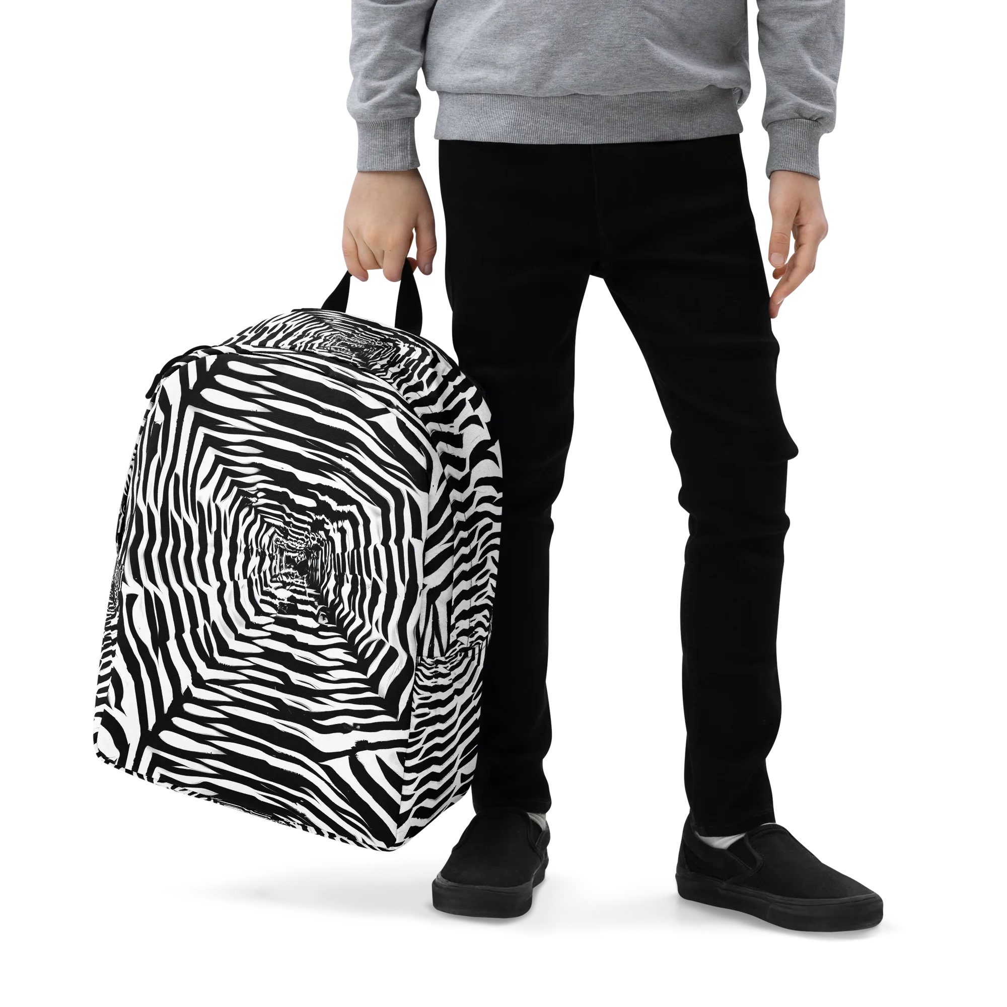 Shadowed Illusions on Minimalist Backpack — Zoomed-in