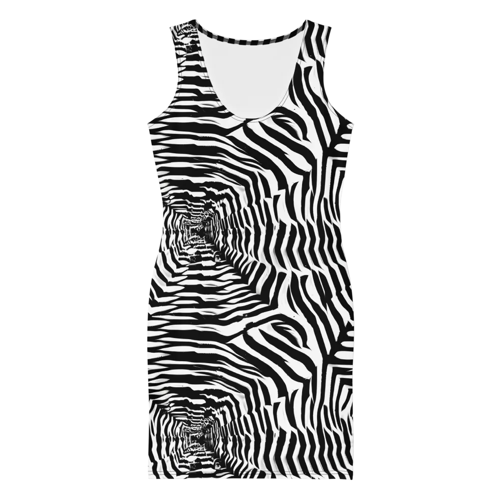 Shadowed Illusions on Bodycon Dress — Front
