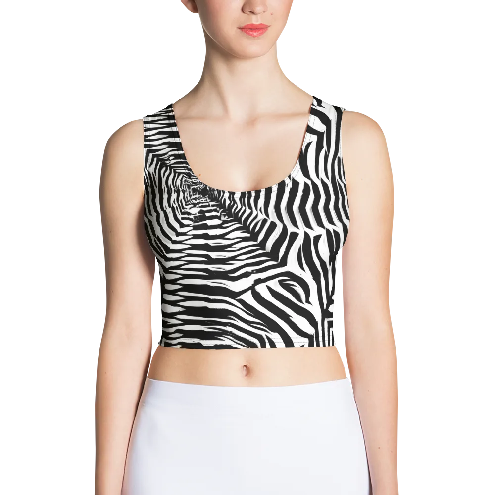 Shadowed Illusions on Crop Top — Front
