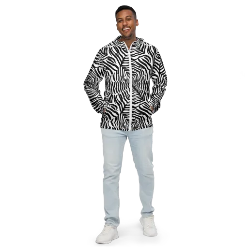 Shadowed Illusions on a Men's Windbreaker