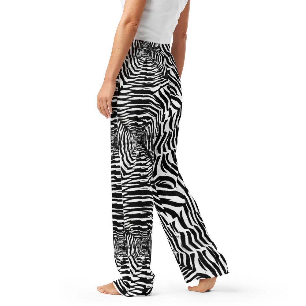 Shadowed Illusions on Women's Pajama Pants — Left