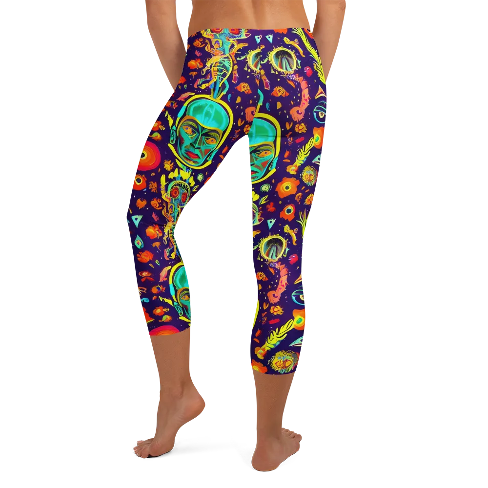 Celestial Quirk on Capri Leggings — Back