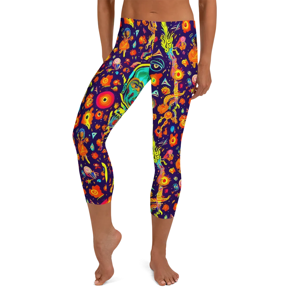 Celestial Quirk on Capri Leggings — Front